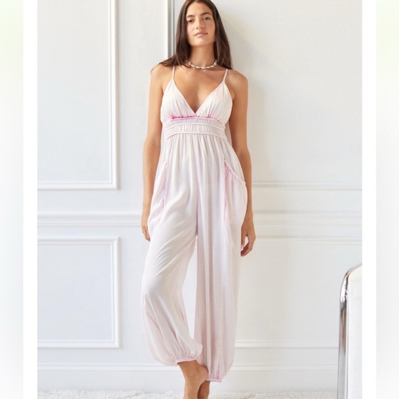 Urban Outfitters Out From Under Holden Cargo Romper Pink Wash XS - Picture 1 of 9